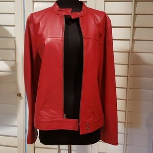 NWT Red Genuine Leather Gap Jacket